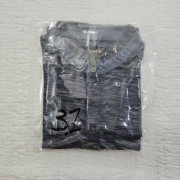 Tasso Elba Navy Blue Combo Banded Collar Polo Shirt Men's Medium EUC LN Golf - Picture 13 of 13